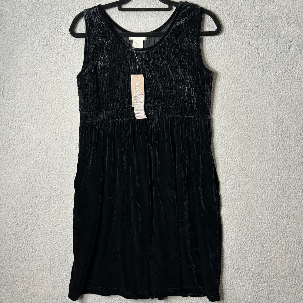 Jones New York Dress Womens S Black Velvet Crew Neck Sleeveless Dress NEW